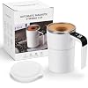 Self Stirring Mug, Auto Magnetic Coffee Mug with LED Display Temperature, Rechargeable Automatic Stirring Cup, 12oz Self Mixing Cup with Lid To Stir Coffee Mixed Milk at Desk Use
