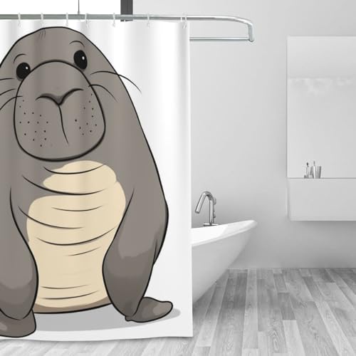 Rideau de douche morse en tissu imperméable pour baignoire 183x183 cm - 2