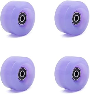 LEFAH 4pcs PU Wheels And Brakes Suit Quad Roller Skates 82A 58x32mm 22x7mm Ball Bearings Stop Front Brake 4 Wheels Outdoor Women Grils (Color : 4PCS purple)