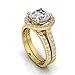 SilverQ 2 Ct Round Cut Diamond Halo Bridal Engagement Ring Set For Women 14K Gold Plated Half Eternity Wedding Band Set 925 Sterling Silver Handmade Cocktail Solitaire Accent Jewelry