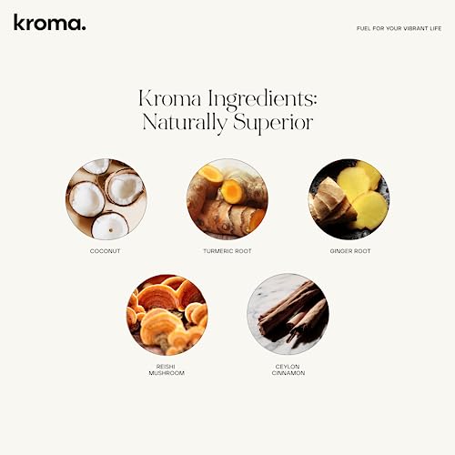 Kroma Ultimate Turmeric Golden Milk Latte, Superfood Powder Mix With Turmeric Curcumin, Ginger, Reishi Mushroom & Black Pepper For Immunity, Digestion & Relaxation, Gluten Free, Vegan - 7 Packets #TOP3