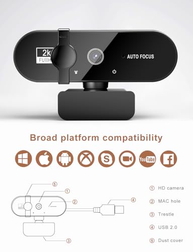 4k Webcam Câmera Para Computador Notebook Com Suporte