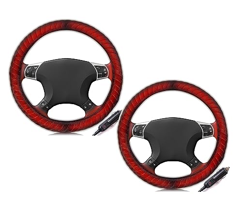ZONETECH Car Heated Steering Wheel Cover 12V - Vehicle Hand Warmer Steering Wheel Protector, Rapid...