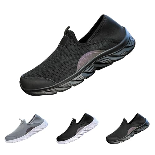 Pantuflas de malla zuecos antideslizantes para hombre, unisex, ligeros, transpirables, informales, para casa, antideslizantes, para jardín, ortopédicos, suelas planas, zapatillas de playa, Zschwarz2