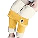 Produktbild lbert Winter Thermo Leggings Damen Gefüttert Hosen Warme Feste Starke Samt Kaschmir Strumpfhose Leggings mit Fleece,Herbst Winter Warm Blickdichte Leggins