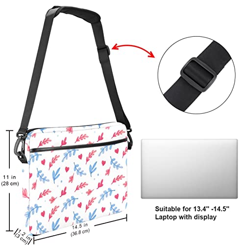 Sac à bandoulière pour ordinateur 13-14.5 pouces motif feuilles