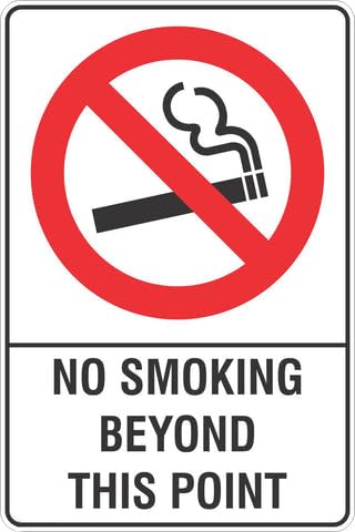 No Smoking Beyond This Point Safety Sign 8x12 Metal Tin Sign Garage Man Cave Wall Decor