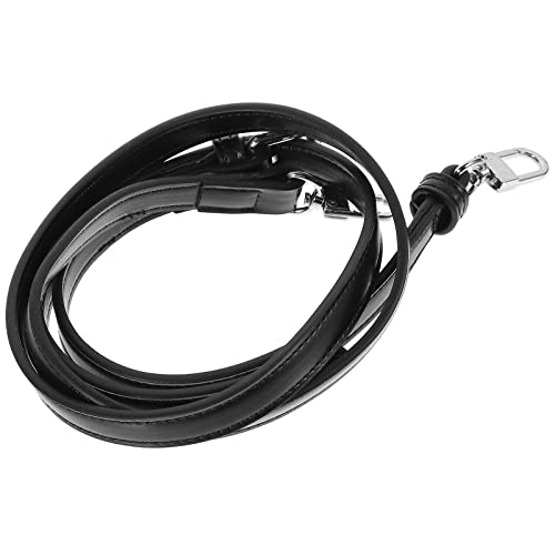 LUOZZY Alça de couro ajustável de substituição para bolsa tiracolo alça de ombro (preto)