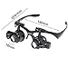 Beileshi Glasses Magnifier 10x 15x 20x 25x LED Illumination Double Eyes Jewelry Magnifying Loupe Eyeglass Repair Tools for Miniature Engraving
