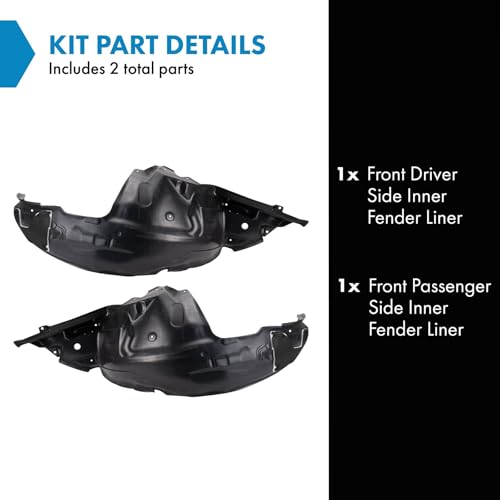 Image of TRQ Front Inner Fender Liner Set Compatible with 2009-2013 Subaru Forester SU1248118 SU1249118