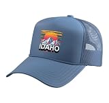Idaho Trucker Hat with Adjustable Mesh Back, Light Blue