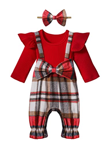 Queenstyle Baby Girl Clothes Long Sleeve One Piece Romper 3-6 Month Girl Clothes With Bowknot Headband #TOP4