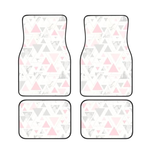 Juego de 4 Alfombrillas para Coche de Mármol Rosa y Gris