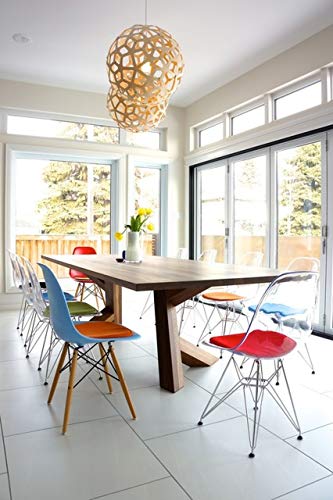 2Xhome Set Of 2 Clear Desk Chair Mid Century Modern Plastic Molded Shell Assembled Chairs Chrome Wire Metal Eiffel Side Armless No Arms Dsw For Work Office Dining Living Kitchen Bedroom #TOP2
