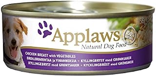 Applaws 100% Natural Wet Dog Food Chicken Breast with Vegetables in Broth (Pack of 12 x 156g Tins)