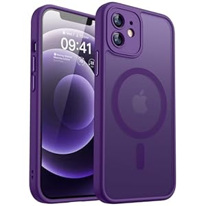 CANSHN für iPhone 12 Mini Hülle mit Kameraschutz für Magsafe (TOP Militärschutz & Magnetkraft) Extrem Haltbarkeit Hülle iPhone 12 Mini Case Stoßfest, Dunkelviolett