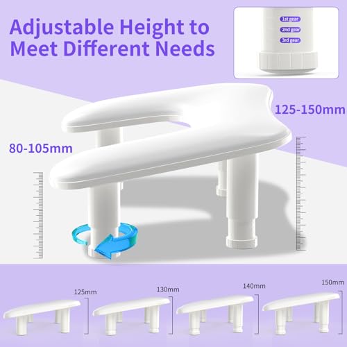 ZIZZON Descanso de braço ajustável em forma de U, travesseiro de manicure para unhas descanso de mão