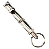 OcioDual Llavero Silbato de Ultrasonidos Adiestramiento Mascotas Metalico Ultrasonido Perros con Anilla para Llasves