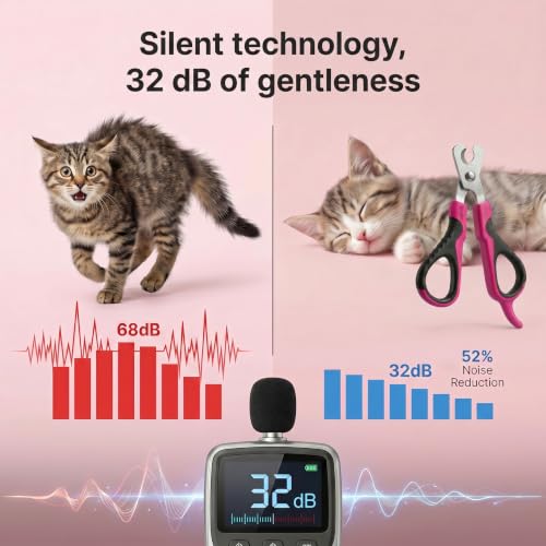 Image of Tpotato Cat Nail Clipper with Nail File,Stainless Steel Cat Nail Trimmer for Indoor Cats,Professional Kitten Nail Clipper for Small Large Adult Cats Claws and Toenail