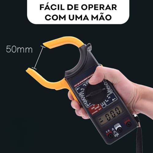 Alicate Amperímetro Digital ferramenta Portátil C/Estojo C/Bateria Voltimetro Multímetro