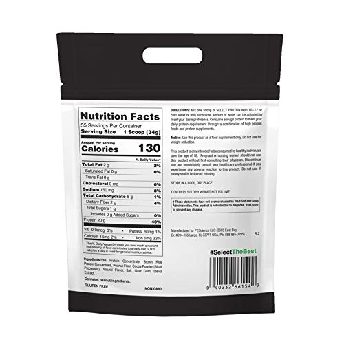 Pescience Select Vegan Plant Based Protein Powder, Chocolate Peanut Butter, 55 Serving, Premium Pea And Brown Rice Blend #TOP3