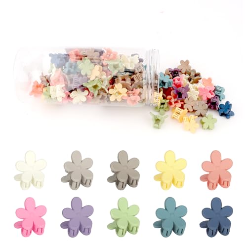 KEUKORZ Kleine Blumenhaarklammern – 100 Stück Mini-Blumenhaarklammern Haarnadeln – Süße Haaraccessoires für Styling und Geburtstagsdekoration