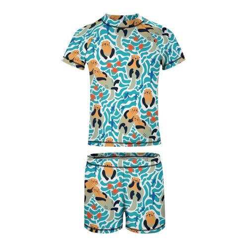 Lovely Sea OttersChildren's Swimsuits Boys Two Piece Suit10-12Y（150cm）2
