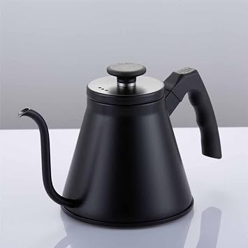 Epinox Barista Kahve Gooseneck Kettle - Çelik Kahve Demleme Dripper Kettle - İndüksiyonlu - Paslanmaz Çelik - Siyah, Slim - 1200 ml
