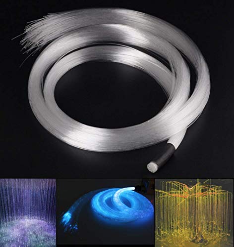 Azimom Pmma Plastic Flash Point Fiber Optic Strands 100Pcs 0.04In 9.8Ft Side Glow Curtain Waterfall Optical Fiber Cables For Led Light Engine Driver Source Decoration #TOP4