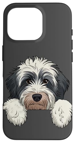 Cute Bernedoodle Peeking Doodle Puppy Dog Lover Men Women Case for iPhone 16 Pro