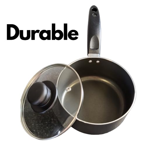 BlessTrade 16/18/20/22 cm Saucepan with Glass Lids Non Stick for Egg Spaghetti Soups (22 cm) - Image 5