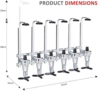 Bar Butler 4/6 Bottle Wall Mounted & Rotary Stand Drinks Optic Party Dispenser Solo Optic Spirit Drink-Ware Set (6Bottle_Wall Mounted)