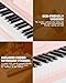 STRICH 37 Keys Kids Piano Keyboard, Mini Digital Piano for Kids, Volume Adjustable, Music Book, Wood Piano for 3+ Girls and Boys, Pink Color, SEK-37