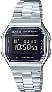 CASIO Unisex Erwachsene Armbanduhr Digital Quarz Edelstahl A168WEM-1EF