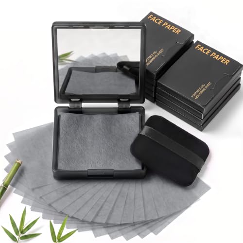 Brenqe Oil Blotting Paper for Face, 1000 Sheets with Mirror