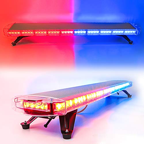Cumart 47" 88 Red Blue Led Light Bar Fit For Police Cops Vehicles Truck Cars Extreme High Intensity Construction Emergency Warning Strobe Rooftop Low Profile Law Enforcement Hazard Flashing Universal #TOP1