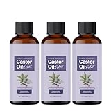 Rizinusöl BIO, Rizinusöl Kaltgepresst Bio, Natürliches Pflegeöl für Haare, Wimpern, Augenbrauen, Nägel, Bart und Haut, Vegan, Körpermassageöle zur Entspannung, (300ml)