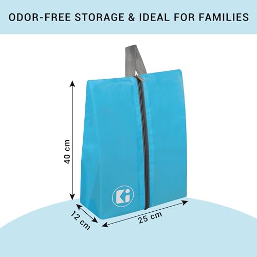 Image of Kuber Industries Pack of 9 Travel Organizer | Travel Carrying Bag | Toiletry Pouch with Zipper | Shoe Cover for Travel-Hiking-Adventure | Multipurpose Storage Organizer Bag | Sky Blue
