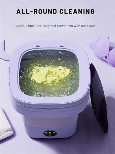 Portable Washing Machine, Mini Washer,16L Upgraded Large Capacity Foldable Washer.Deep Cleaning of Underwear, Baby Clothes and Other Small Clothes.Suitable for Apartments, Dormitories, Hotels.(Purple)