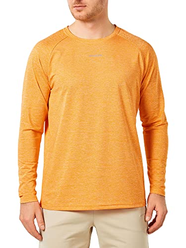 Gramval Running Shirts For Men Crew Neck Long Sleeve Quick Dry Gym Athletic Active T Shirt Moisture Wicking Fire Orange L #TOP5