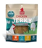 PLATO Chicken Jerky Dog Treats - Real Meat - Air Dried - Made in The USA - Grain Free - Chicken Jerky with Goat's Milk, 7 Ounces, Natural