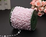 200 Feet Fishing Line Artificial Pearls String Beads Chain for Party Garland Wedding Bridal Bouquet Crafts Christmas Tree Decoration,Light Pink