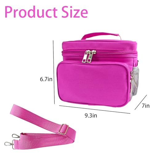JDSZM Travel Carrying Case Compatible with Yoto Player Bluetooth Speaker and Headphone Accessories, Card Holder Holds up to 80 Cards with Shoulder Strap, Bag Only (Purple Pink) — view 2