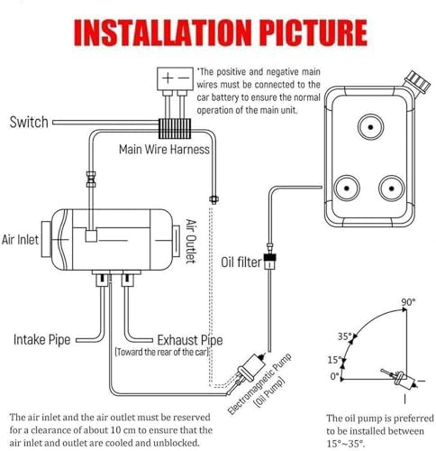 8kW Diesel Parking Air Heater with Remote Control - 24V Forced Air Heater for RV, Truck, and Outdoor Use - Efficient Heating Solution for Cold Weather