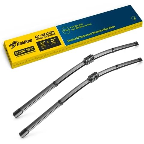 Silicone Wiper Blades,22" & 22" Silicone Windshield Wiper Replacement for MBZ C class and GLC class 2015-2020 W205 C205 A205 Waterproof Automotive Replacement Windshield Wiper Blades Top Lock Cover