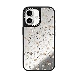 CASETiFY ミラー MagSafe対応 iPhone 16 ケース [反射性 / 1.5mからの落下試験をクリア (MIL規格1倍相当) / ワイヤレス充電およびMagsafe対応] - WILDFLOWER FRIDAY - シルバー (ブラックバンパー)