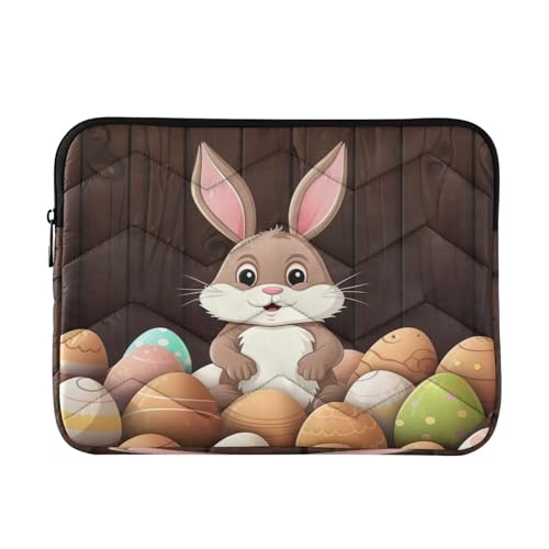 Funda para portátil 13-14 pulgadas con diseño conejo de Pascua miniatura 1
