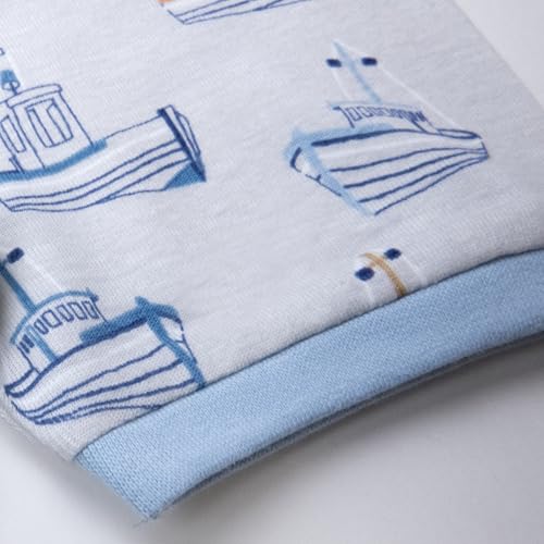 HonestBaby Unisex Baby 2-pack Short Sleeve Pajamas 100% Organic Cotton for Baby Boys, Unisex4