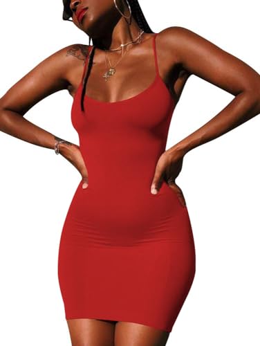 Image of Nimsruc Women Sexy Bodycon Mini Dress Summer Short Backless Spaghetti Strap Dresses