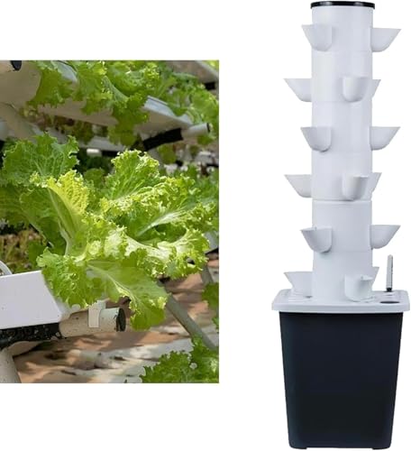 Torre hidropónica de 30 cápsulas, sistema de cultivo hidropónico para hierbas, frutas y verduras, kit de cultivo aeropónico con bomba de hidratación, macetas de malla y temporizador para hierbas.